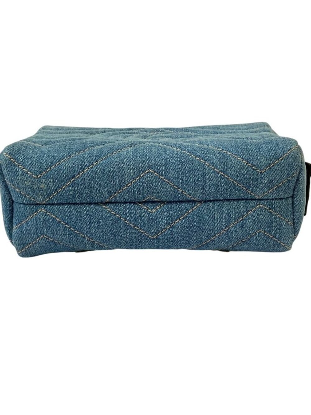 Gucci GG Marmont Denim Makeup Pouch Blue Pre Owned - Picture 5 of 13